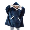 Sweat à Capuche Sherpa Unisexe Bleu Sweat à Capuche Sherpa Unisexe Bleu