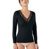 T-Shirt Dentelle Thermolactyl Longues Femmes Noir T-Shirt Dentelle Thermolactyl Longues Femmes Noir