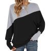 T-Shirt Femme Manches Longues Patchwork Automne T-Shirt Femme Manches Longues Patchwork Automne