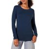 T-Shirt Long Sans Manches Femme Bleu Marine T-Shirt Long Sans Manches Femme Bleu Marine