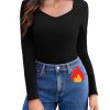 T-Shirt Thermique Femme Manches Longues Noir T-Shirt Thermique Femme Manches Longues Noir