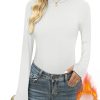 Tee Shirt Thermique Femme Col Roulé Blanc Tee Shirt Thermique Femme Col Roulé Blanc