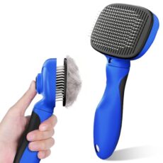 Zivacate Brosse Chiens/Chats Autonettoyante, Bouton 1 clic Brosse Autonettoyante pour Chats et Chiens