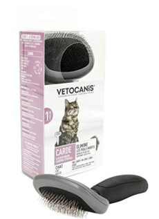 Agrobiothers Vetocanis Carde chat, picots inox, poils longs Brosse à Toilettage pour Chats VETOCANIS