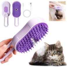 DONGTATA Brosse à vapeur 3-en-1 pour animaux anti-poils Brosse à Vapeur 3 en 1 pour Animaux