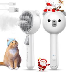 FEELNEEDY FN-C16 Brosse vapeur pour animaux, double vitesse Brosse Vapeur Rechargeable pour Animaux