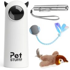Pet Stufff PS-cat-4in1 Kit 4 Jouets pour Chat, Laser Automatique Coffret 4 Jouets Interactifs pour Chat