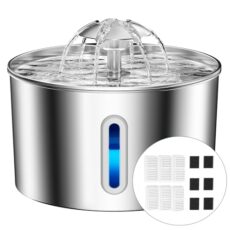 Fontaine à Eau Chat Acier Inox 2,2L Silencieuse