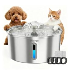 Fontaine à Eau Chat Inox 3,2L avec Filtre