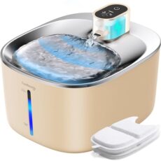 Avis FEELNEEDY Fontaine à eau Chats 4L Sans Fil, 4000mAh Inox Fontaine à Eau Sans Fil pour Chats