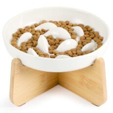 Avis IDOGCHEW Gamelle Anti-Glouton Chat Céramique + Bambou Gamelle Anti Glouton Céramique pour Chat
