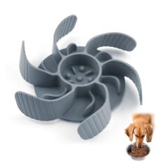 Insert En Silicone Pour Gamelle Chien - Mangeoire Lente Anti-Glouton - Ventouse Forte - Gris - 7