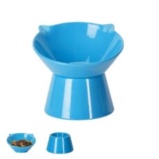 Gamelle Surélevée Incliné pour Chat Bleu