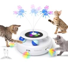Avis GoldenSun 3-en-1 Jouet Chat Interactif, 2000 mAh Jouet Interactif Électrique pour Chats GoldenSun