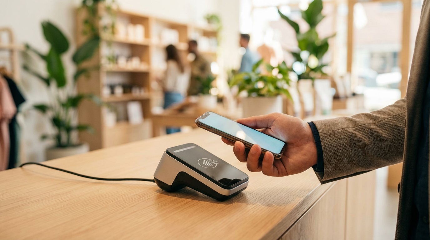 Paiement mobile NFC smartphone terminal sans contact pratique Paiement mobile sans contact smartphone NFC terminal magasin