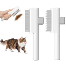 Marchul Peigne autonettoyant anti-puces 2 en 1 chats et chiens Peigne Autonettoyant pour Chats et Chiens