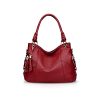 Sac à main en cuir Vin rouge pour femme Sac à main en cuir Vin rouge pour femme