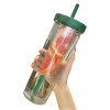 Bouteille d'eau infusée fruits avec paille Bouteille d'eau infusée fruits avec paille