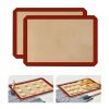 Lot de 2 tapis de cuisson en silicone rose