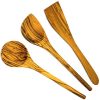Lot de 3 cuillères en bois d'olivier Lot de 3 cuillères en bois d'olivier