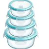 Lot de 4 récipients ronds en verre