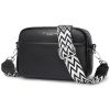 Sac à Bandoulière en Cuir Véritable Noir Sac à Bandoulière en Cuir Véritable Noir