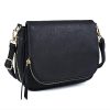 Sac à bandoulière femme en cuir noir Sac à bandoulière femme en cuir noir