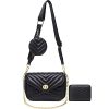 Sac à bandoulière matelassé femme noir