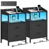 Lot de 2 Tables de Chevet avec Éclairage LED Lot de 2 Tables de Chevet avec Éclairage LED