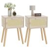 Lot de 2 Tables de Chevet en Rotin Lot de 2 Tables de Chevet en Rotin