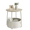 Table Basse Ronde Moderne avec Rangement